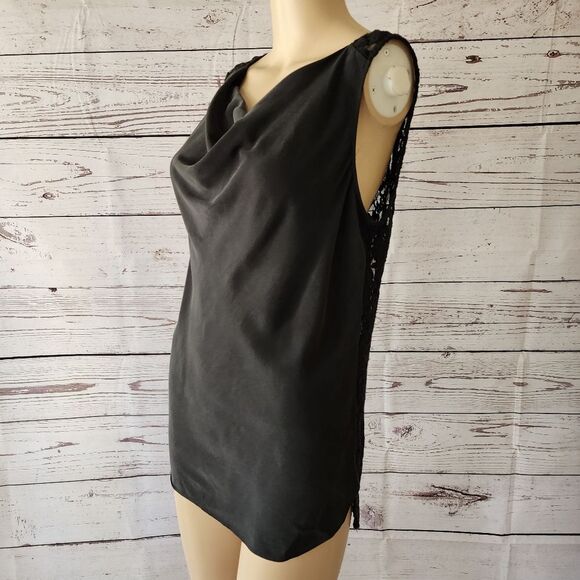 Robbi & Nikki Lace Back Silk Sleeveless Blouse Medium - Picture 3 of 7